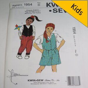 Kwik Sew 1954 child vest, pants, shorts UNCUT size 8-14